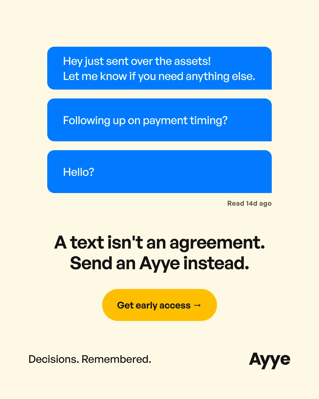 Early adopters template: the payment chase